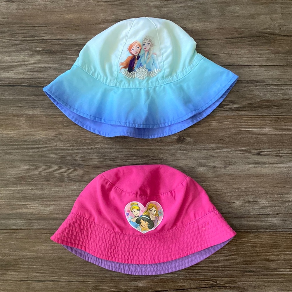 5/$15 Baby Toddler Disney Frozen 2 and Princess Sun Bucket Hat Bundle Set